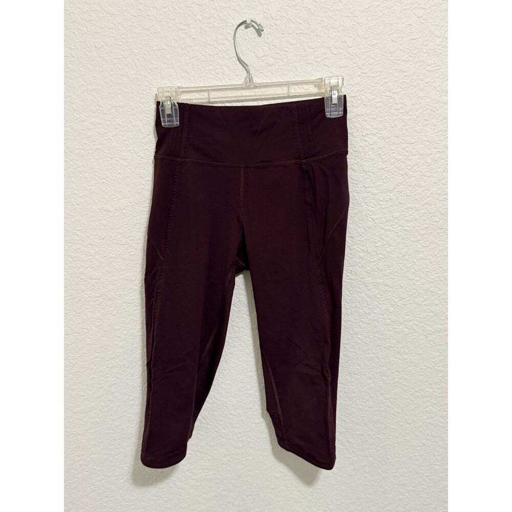Lululemon MAROON Fast Free II Crop Leggings Size 6 Workout Gym Yoga Running Gym